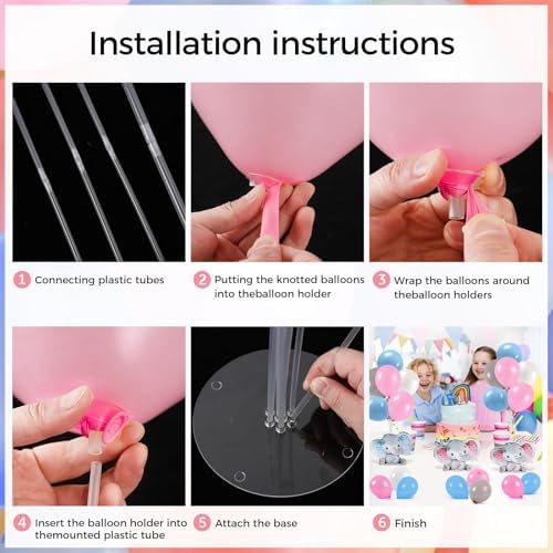 12 Sets Baby Shower Balloon Stand Kit for Table Pink Blue Gender Reveal with Balloon Baby Shower Centerpiece Decor for Baby Gender Reveal Decor Party Supplies - Image 4