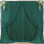 16x10FT Hunter Green Backdrop Curtains for Wedding Parties, Wrinkle Free Polyester Photography Backdrop Drapes for Baby Shower Birthday Parties Stage Background Stand Decorations 4x10ft,4 Panels by Partisky