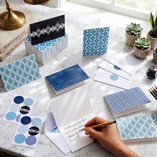 Gueevin 198 Pcs Blank Cards with Envelopes & Stickers Bulk 3.5" x 5" Greeting Cards Geometric Designs Thank You Notes with Blank Inside for Wedding, Baby Shower, Birthday, Graduation, Most Occasions - Image 4
