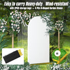 7.2FT Wedding Arch Backdrop Stand and Cover ,Double-Color Spandex Fitted Arch Covers Round Top Balloon Arched Frame for Wedding/Baby Shower/Birthday/Party/Graduation /Indoor Outdoor Use (White +Ivory - Image 4