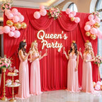 10ft x 7ft Red Backdrop Curtain for Parties Red Wrinkle Free Backdrop Drapes Panels for Wedding Baby Shower Birthday Photo Photography Christmas Polyester Fabric Background Decoration - Image 2