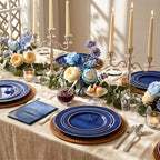Ciaell 150 PCS Blue and Silver Plastic Plates - Blue Disposable Plate include 50 Plates, 25 Knives, 25 Forks, 25 Spoons, 25 Cups for Weddings & Party (Pack of 2) - Image 4