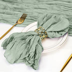 Cupuamon 50 Pack Cheesecloth Napkins 20x20 Inch Dinner Table Napkins Boho Washable Rustic Gauze Napkins Bulk for Wedding Bridal Baby Shower Party Decor (Sage Green) - Image 5