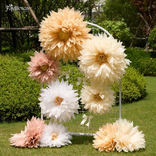 Faylifeway Large Paper Flowers for Wall Decor Wedding Party Backdrop (Boho) - Image 2