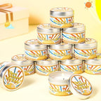 MTLEE Baby Shower Party Favors Candles Lavender Scented Baby Shower Favors for Guests Rustic Tealights Candles Gender Reveal Return Gifts(Yellow,Here Comes the Son,1.2 oz,24 Pcs) - Image 4