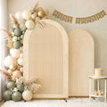 Mindsoft 2 Pcs Arch Backdrop Cover 6ft and 7.2ft Spandex Stand Cover for Baby Shower Birthday Wedding Bridal Shower Party Decorations (Natural,Boho Rattan) by Mindsoft
