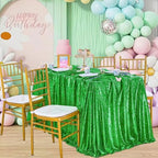 QueenDream Sequin Tablecloth Green Table Cloth 90x90 Inch Christmas Party Dinner Table Decorations Sparkly St. Patrick's Day Table Drapes Covers - Image 2