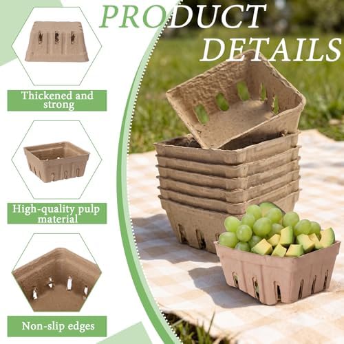 Suclain 30 Sets Farmers Market Party Favors Berry Basket Kit - Image 3