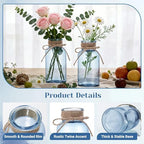 Mason Jar Glass Vases 6 Pack, Blue Flower Vase for Centerpieces - Image 2