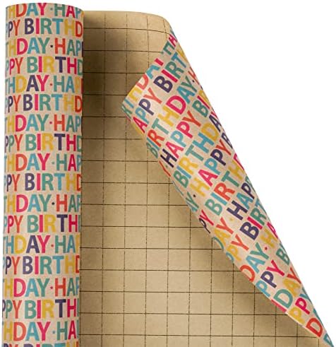 RUSPEPA Kraft Wrapping Paper Roll - Happy Birthday Pattern - 24 Inches x 100 Feet - Image 7