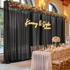 30ft x 10ft Black Backdrop Curtains, Wrinkle-Free Sheer Chiffon Fabric Photo Background Drapes for Wedding Arch Party Ceremony Stage Photography Decorations - Image 6