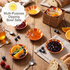 FoldTier 20 Sets Ceramic Dipping Sauce Bowls 3 oz Party Favors, Sun - Image 4