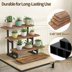 Lilybud--lily Cupcake Stand for 50 Cupcakes, 4 Tier Wooden Risers Display Stands Stepped Dessert Table Display Set with Metal Frame Tiered Tray Stand Serving Trays for Party Farmers Market Display - Image 5