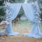 10ft x 10ft Baby Blue Backdrop Curtains, Wrinkle-Free Sheer Chiffon Fabric Photo Backdrop Draping Fabric for Wedding Arch Baby Shower Gender Reveal Photography Decorations by WishCare