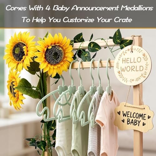 Wooden Baby Shower Crate Closet, Baby Shower Gift Basket for Newborn Gifts - Image 5