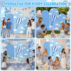 3 PCS Blue Hot Air Balloon Arch Backdrop Cover Sky Cloud Party Decoration - Image 6