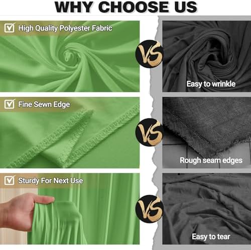 Sage Green Backdrop Curtain 10x10ft - Wrinkle Free Polyester Photo Curtain Backdrop Wedding Back Drop Fabric Drapes for Party Decorations Background for Photography - Image 5