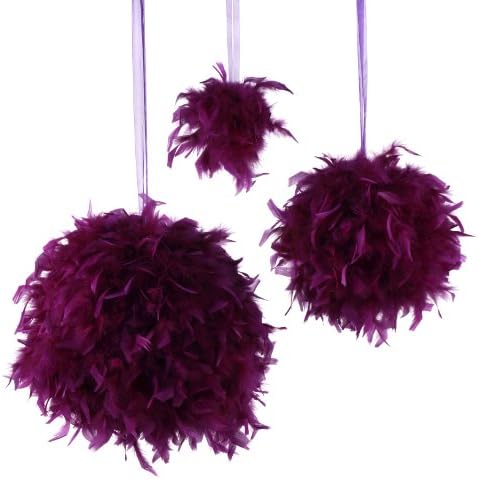 ZUCKER 18 inch Fluffy Feather Hanging Pom Pom - Hanging Decor for Party, Wedding, Baby Shower or Home Decor (Purple) - Image 2