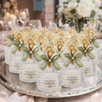 MTLEE 16 Sets Wedding Candle Favors with Lids Dried Flowers,Green by MTLEE