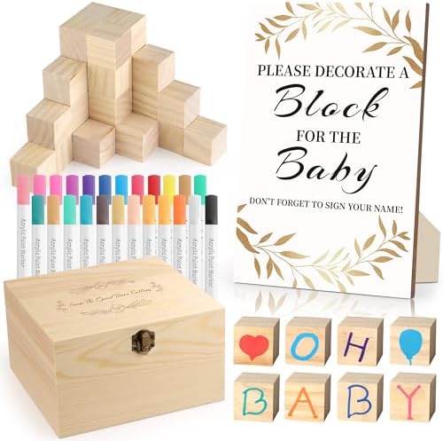 wookidel 72PCS Baby Shower Games Kit, Baby Blocks for Baby Showe by Wookidel