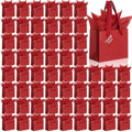 Qilery 50 Pcs Wedding Paper Gift Bags Bulk with Tissue Paper Small Gift Bags with Handle and Tags for Birthday Wedding 4th of July Party Business(Dark Red,4.7 x 2.4 x 3.9'') by Qilery
