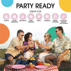 Party Solids Exquisite Red & Pink Mixed Paper Plates - 7" & 9", 200 Pack (100 each), 350 GSM - Image 6