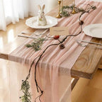 10Pcs Pink Cheesecloth Table Runner 120 Inches for Wedding Party Decor by KEKETOARRANGE