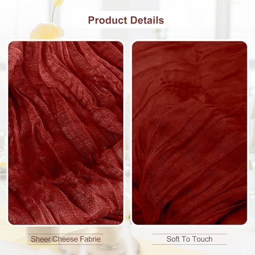 20 Pack Terracotta 35x120 Inch Cheesecloth Table Runner - Image 2