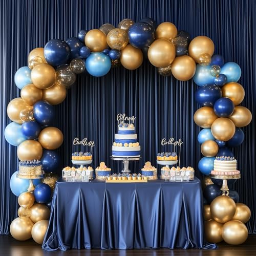 20ft x 12ft Navy Blue Backdrop Curtain for Parties, Wrinkle Free 4 Panels 12ft Long Photo Backdrop Drapes Back Drop Cloth for Wedding Birthday Party Baby Shower Photography Background - Image 5