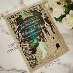 20PCS Castle Pocket Invitations, Quinceanera Invitations with Envelopes, Princess Invitation, Laser Cut quince invites (glitter light gold) - Image 2