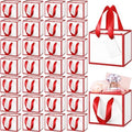 Yeaqee 100 Pcs Mini Metallic Paper Gift Bags with Handle, White, Red by Yeaqee