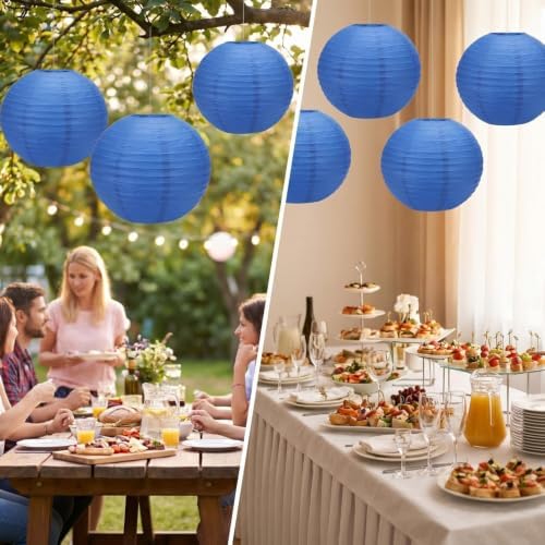 Balagan Chinese Japanese Paper Lanterns 16-Inch 5 Packs (Blue, 16 inch) BLG-220503 0 - Image 3