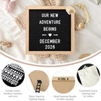 Pregnancy Announcement, Coming Soon Baby Announcement For Grandparents Dad Husband Family, Pregnancy Reveal Ideas, Gender Reveal Baby Shower Gifts -Felt Letter Board, Onesie, Booties, Wooden Sign - Image 4