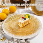 HOMIP 120PCS Clear Gold Plastic Plates with Gold Lace Design, Disposable Retro Plates Include 60PCS 10" Dinner Plate & 60PCS 7" Dessert Plate Perfect for Party Wedding and Holiday - Image 4
