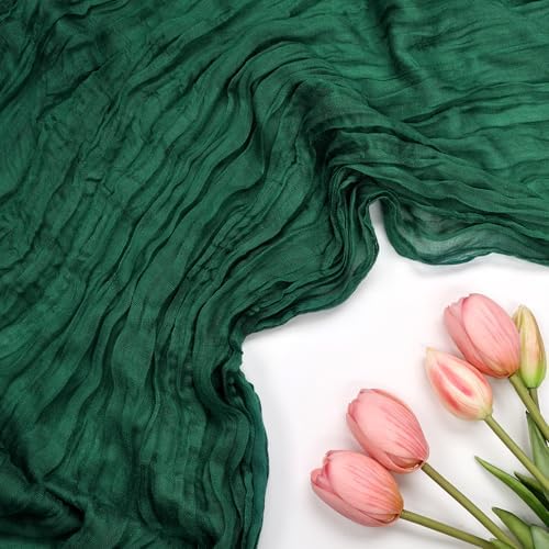 6 Pack Emerald Green Cheesecloth Table Runner 10Ft 23 x 120 Inch - Image 4