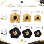 Cholemy 24 Pcs Tissue Paper Flowers, Crepe Paper Flowers Decorations 8" 10" 12" for Wedding Party Baby Bridal Shower Carnival Party Birthday Nursery Wall Decor (Graduation Series) - Image 2