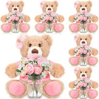 6 Set Teddy Bear Baby Shower Centerpieces with Mason Jar, Pink by Ferrochef