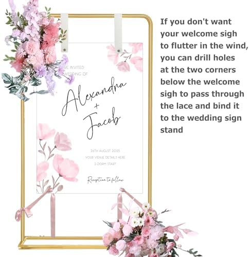 Bazen Wedding Welcome Sign Stand 50-68IN Adjustable Wedding Sign Holder - Image 7