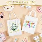Ethhqu 30 Pack Medium White Gift Bags with Handles & 30 Tissue Papers - Image 7