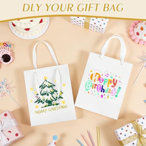 Ethhqu 30 Pack Medium White Gift Bags with Handles & 30 Tissue Papers - Image 7