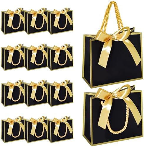 EQOREIIN 24 PCS Small Gift Bags with Handles, 5.5x 2.5x4.7 Inches Mini Bag by EQOREIIN