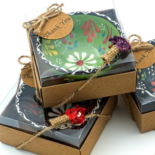 Wedding Favors for Guests Bulk,Bridal Shower Favors for Guest,Set of Ceramic Bowls in Gold Box, Baby Shower Favors Bulk, Mexico Wedding Favors, Mexican Style Gift (Multi Color, Set of 20) - Image 6