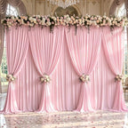 50x10ft Pink Backdrop Curtain Panels for Parties - Wrinkle Free Polyester Photo Curtain Backdrop Wedding Back Drop Fabric Drapes for Party Decorations Background for Photography - Image 3