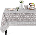 Ridhi Taupe Hand Block Print 100% Cotton Rectangle Tablecloth 118 x 70 Inch by Ridhi
