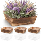 Dandat 4 Set 12 Inch Wooden Flower Box Rustic Table Centerpieces,Dark Brown by Dandat