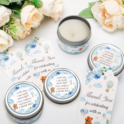 50Set Baby Shower Candle Party Favors Bear Lavender Scented Candles Bulk Favors for Guests Girl Boy Baby Shower Gender Reveal Party Gifts (Blue Bear) - Image 7