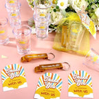 36 Set Here Comes The Son Acrylic Shot Glasses Plastic Baby Shower Favors Shot Glasses with Bottle Opener Keychain Thank You Cards Bags for Gender Reveal Guests New Born Party Return Gift - Image 4