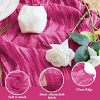 Wokceer Cheesecloth Table Runner Fushia 10FT Boho Gauze Runner, 12 Pack - Image 3