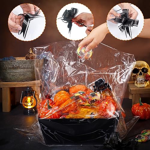 MADHOLLY 6 Set Halloween Black Gift Baskets Empty Kit to Fill, Sturdy Kraft - Image 6