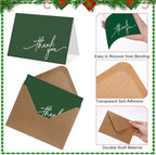 Gueevin 200 Pcs Thank You Cards with Envelopes Stickers, 3.5x5", Red, Green - Image 3